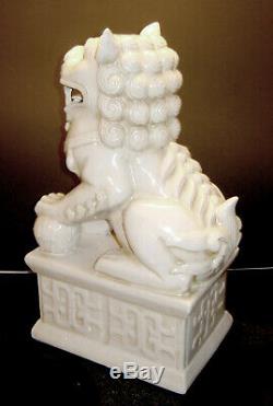 HUGE 2Unique Foo Dog Old Chinese Ceramic Porcelain Hollywood Regency from Estate