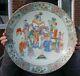 Huge 38cm Antique Chinese Famille Rose Porcelain Eight Immortals Plate 19th C