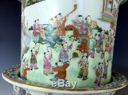 Highly Detailed Antique Chinese Porcelain Planter Republic 100 Boys Marked 20th