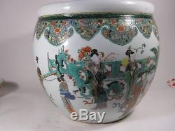 KANGXI Style Famille verte Chinese porcelain fish bowl QUALITY vase Chine TOP