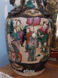 LARGE Antique Chinese Porcelain Vase Nankin Qing Dynasty Signed 19th Century 13