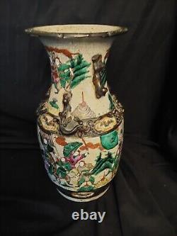 LARGE Antique Chinese Porcelain Vase Nankin Qing Dynasty Signed 19th Century 13