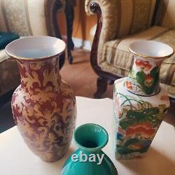 LOT OF 3 Chinese 20 th Century Vase Per-owned