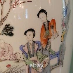 Large Chinese Antique Famille Ginger Jar Lamp