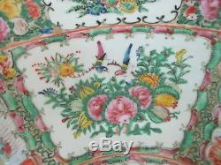 Large FAMILLE ROSE Chinese Canton 15 3/4 Porcelain Punch Bowl