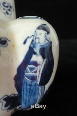 Large Old Chinese Blue and White Porcelain Lotus Vase Signed KangXi Period