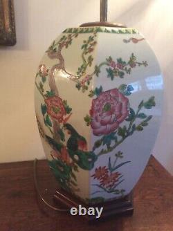 Large Pair Vintage Porcelain Chinese Lamps