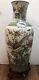 Large Vintage Chinese Porcelain Vase With Flowers And Birds And Solid Wood Stand