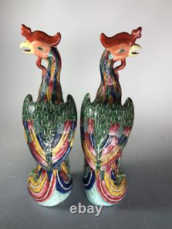 Late 19th C. Or Early 20th C. A Pair Chinese Porcelain Phoenix Birds With Sign