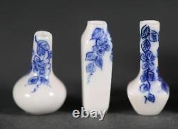 Lot of 10 China Chinese Miniature Porcelain Blue & White Vases ca. 20th c