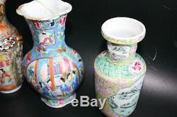 Lots (18 Pcs) Antique Chinese Famille Rose Porcelain Vase Plate Teapot Cup Pot