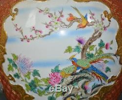 Magnificent Chinese Famille Rose Porcelain Vase Marked Qianlong Rare Tb7912