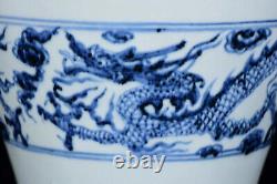 Nice Chinese Hand Painting Blue&white Porcelain Dragon Mei Vase