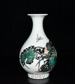 Nice Collectable Art Handmade Painting Famille Rose Porcelain lotus Vase