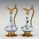 Nice Pair Of Chinese B&w Porcelain Vases 18th Ct, Kangxi Period, Mounted As Jugs