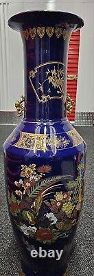 Night blue Chinese porcelain vase 41 Inch Tall