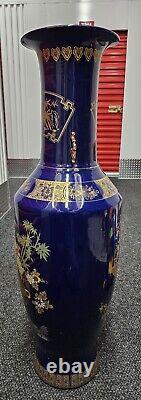 Night blue Chinese porcelain vase 41 Inch Tall