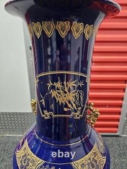 Night blue Chinese porcelain vase 41 Inch Tall