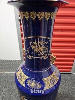 Night blue Chinese porcelain vase 41 Inch Tall