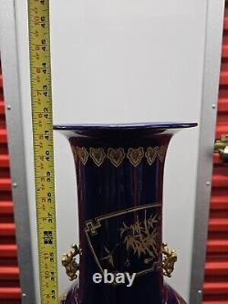 Night blue Chinese porcelain vase 41 Inch Tall