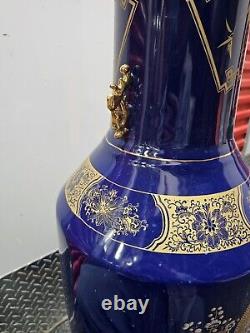 Night blue Chinese porcelain vase 41 Inch Tall