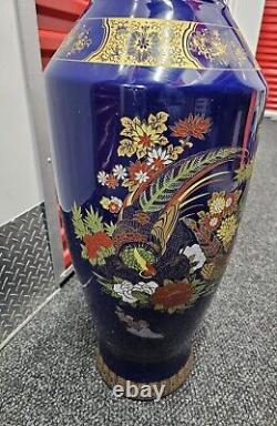 Night blue Chinese porcelain vase 41 Inch Tall