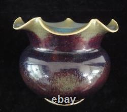 Old Chinese Jun Kiln Hand Carving Natural Purple Red Glazes Porcelain Vase