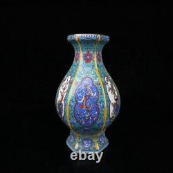 Old Chinese Porcelain Enamel Color Hand painted flowers bird vase Qianlong mark
