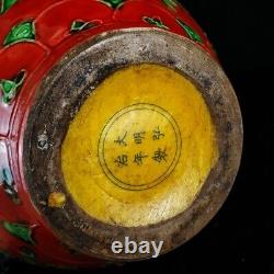 Old Chinese porcelain Enamel color painted Dragon Phoenix vase 6059