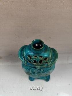 Old Chinese porcelain ceramic kiln handmade double fish vase 507