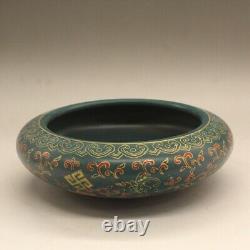 Old Chinese porcelain color painted flower gilt jar pots Brush wash Qianlong mar