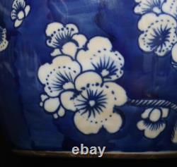 Old Signed Antique Chinese Blue & White Porcelain Pot with plum blossom