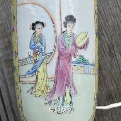 One Chinese famille rose Porcelain vase / lamp Second half of the 20th c #768
