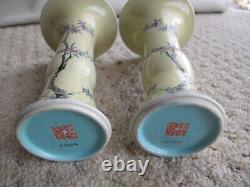 One pair antique Chinese porcelain GU vases, maybe Qian Long Period