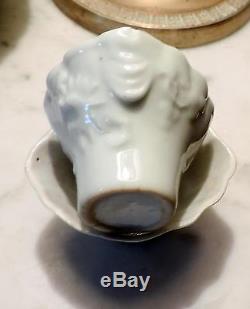 Pair Antique 18th century Blanc de Chine Chinese Porcelain Libation Cup Wine c