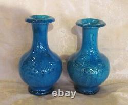 Pair Antique Chinese Porcelain Monochrome Vases 19th Century