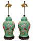 Pair Chinese Famille Rose Porcelain Vases As Table Lamps