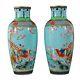 Pair Of Chinese Antique Precious Porcelain Birds Vase Marked Yongzheng Ab106
