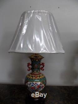 Pair Of Chinese Porcelain Vase Lamps Japanese / Cloisonne Shades Not Included