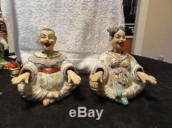 Pair Of OLD Chinese Nodder Figurines No Damage & Very Rare Set