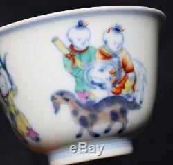Pair Of Rare Chinese Antique Hand Painting Porcelain Cups Marks YongZheng FA455