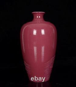 Pair Old Chinese Red Glaze Porcelain Vase Qianlong St758
