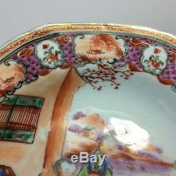 Pair of 18th C Chinese Export Porcelain Plates dish Bowl Qianlong Period