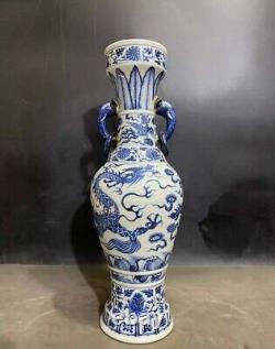 Pair of 61cm XXL Antique Chinese Blue and White Porcelain Vase Home Displayment