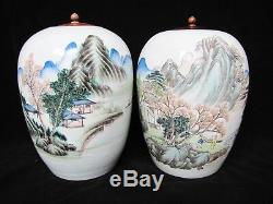 Pair of Antique Early 20th Century Chinese Porcelain Jugs