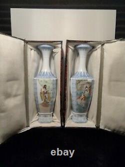 Pair of Chinese Eggshell Vases, Qianlong 10.5 Inches hand painted, vintage