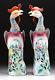 Pair Of Chinese Famille Rose Polychrome Enameled Porcelain Figures Phoenix Birds