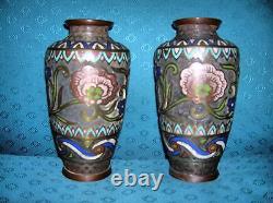 Pair of Chinese cloisonné vases