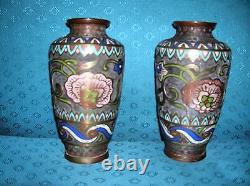 Pair of Chinese cloisonné vases