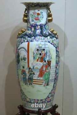Palace Size Chinese Hand Painted Porcelain Vase 61 High